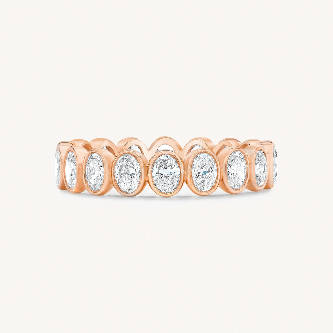 Bezel Set Oval-Cut Lab Diamond Full Eternity Band Ring, 2.5 ctw.