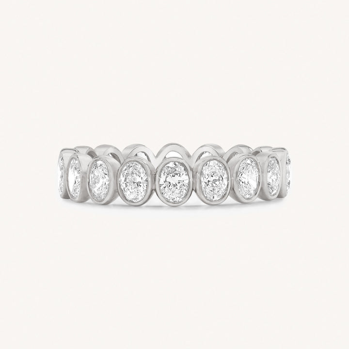 Bezel Set Oval-Cut Lab Diamond Full Eternity Band Ring, 2.5 ctw.