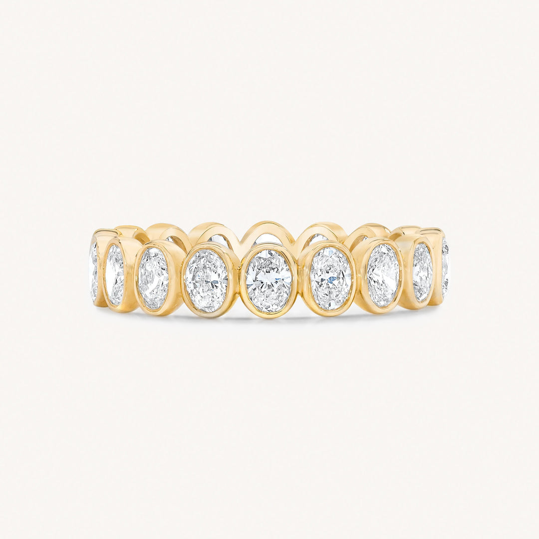 Bezel Set Oval-Cut Lab Diamond Full Eternity Band Ring, 2.5 ctw.