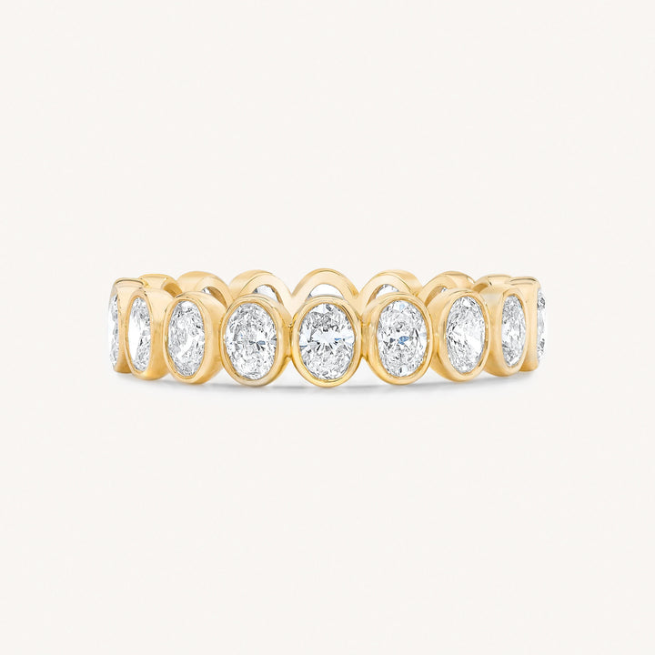 Bezel Set Oval-Cut Lab Diamond Full Eternity Band Ring, 2.5 ctw.