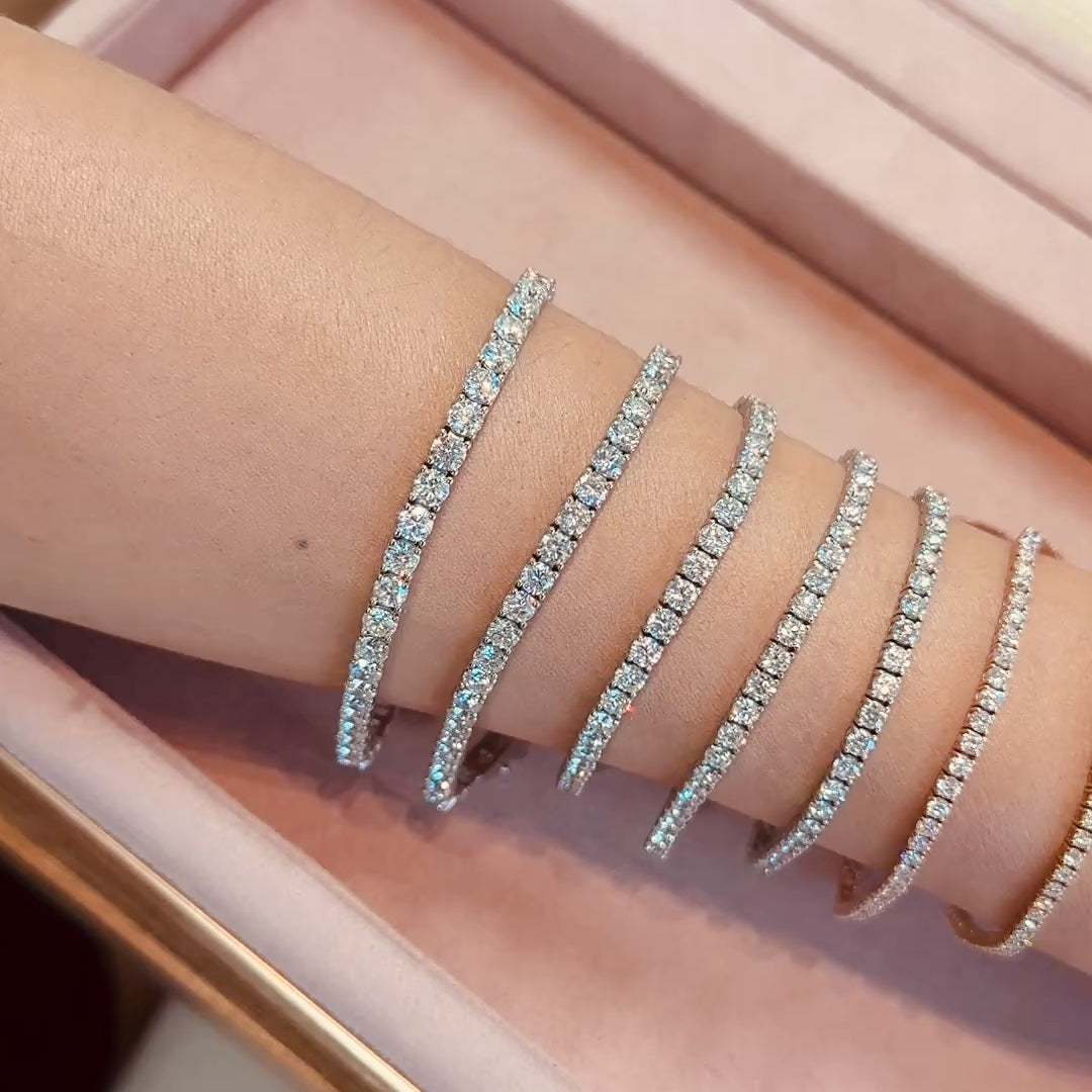 Lab Grown Diamond 4 Prong Tennis Bracelet in 14K Solid Gold (6 ct - 10 ct)