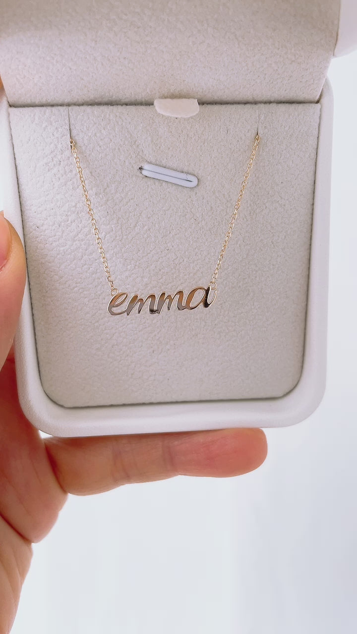 Personalized Name 14K Solid Gold Necklace
