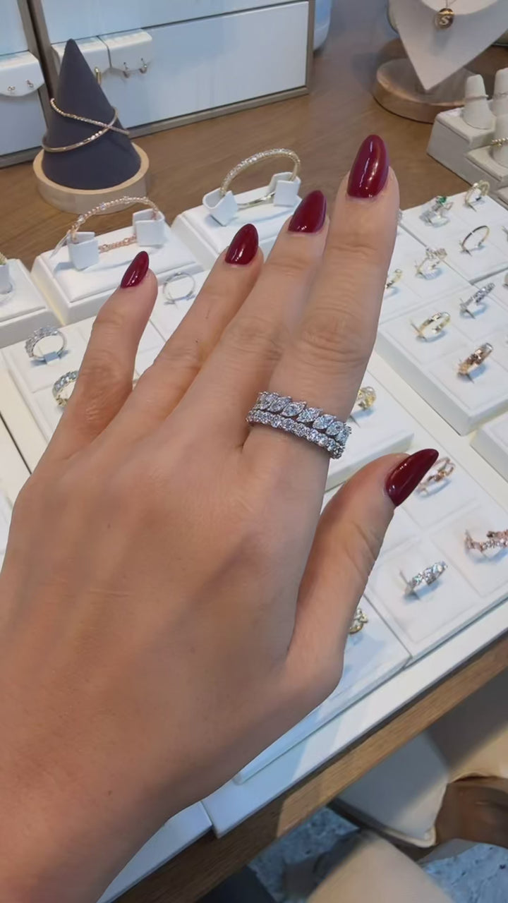 Marquise cut Lab Grown Diamond Eternity Ring Wedding Band 3 ct.tw.