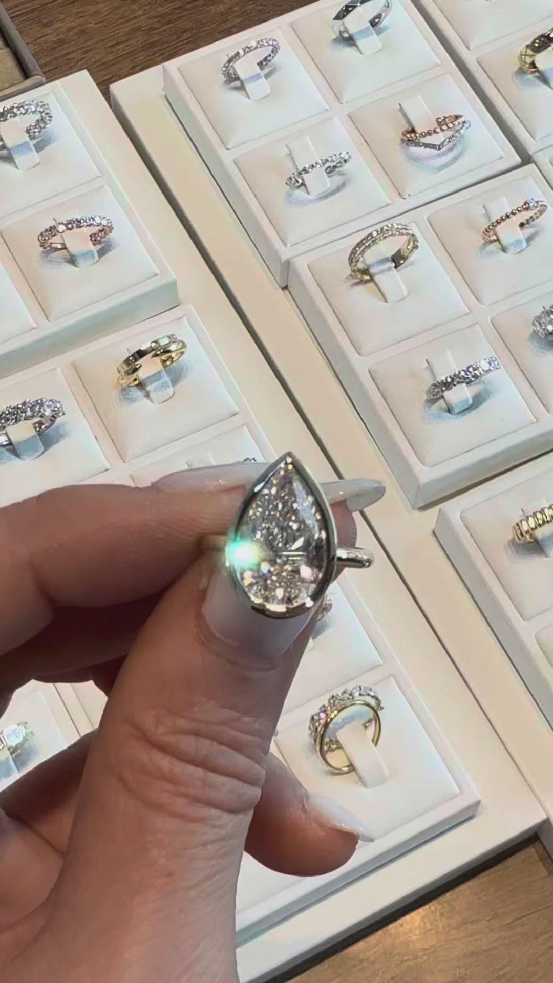 4 ct Pear Bezel Diamond Engagement RIng
