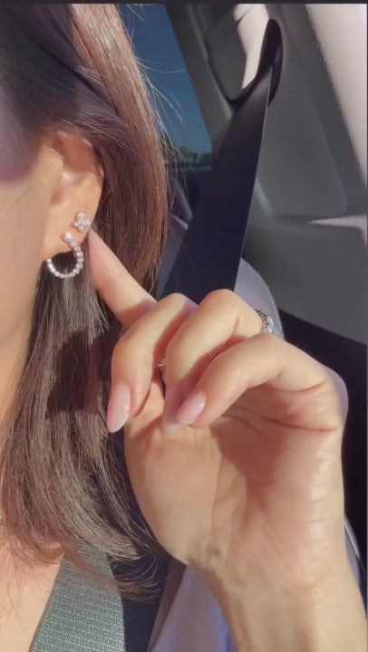Twist Open Circle Earrings in 14K Solid Gold