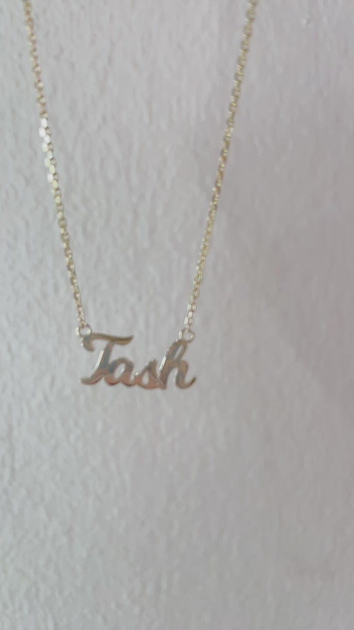 Personalized Name 14K Solid Gold Necklace