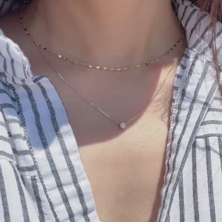 14K Solid Gold Necklace – Dainty Gold Chain for Layering Jewelry