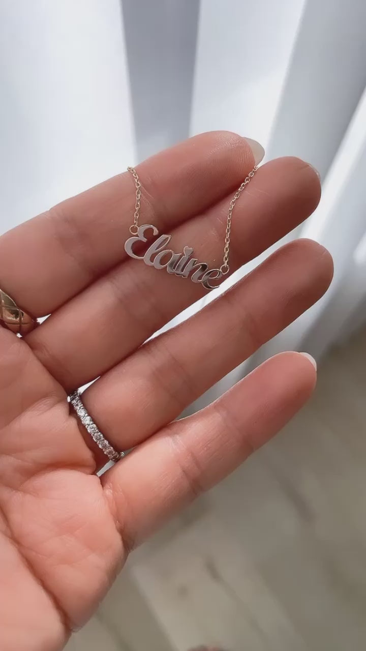 Personalized Name 14K Solid Gold Necklace