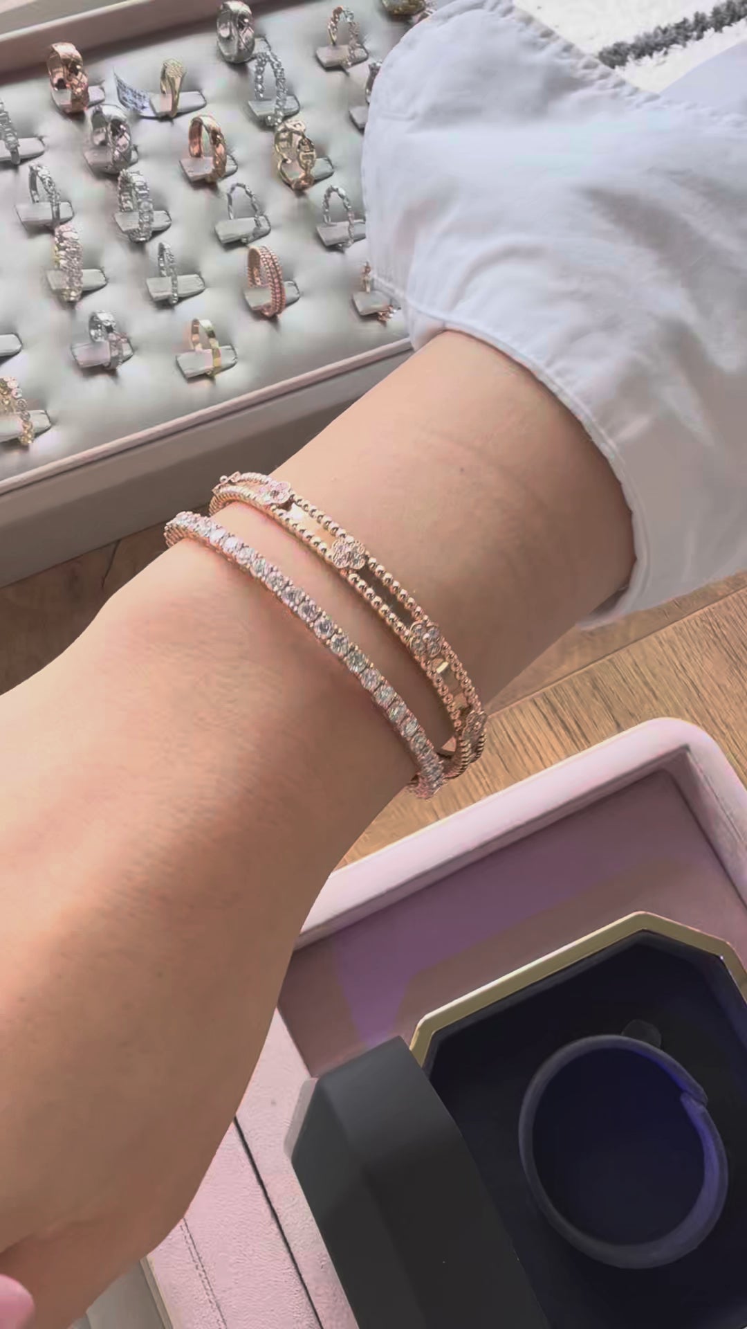 Lab Grown 5 ct. tw. Diamond Bangle Bracelet – 14K Solid Gold Tennis Bracelet