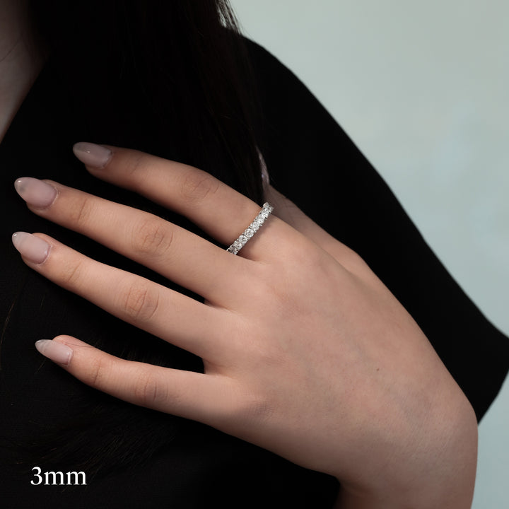 Lab Diamond Shared Prong Eternity Wedding Band RIng - 2mm, 2.5mm, 3mm