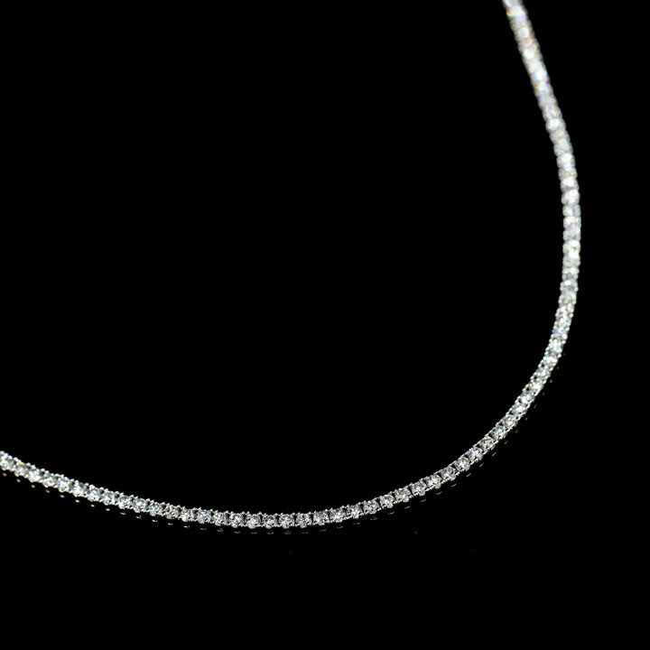 Lab Grown Diamond 4 Prong Classic Tennis Necklace in 14K Solid Gold