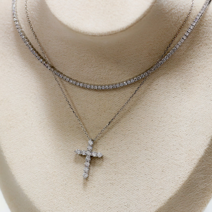 Lab Grown Diamond 4 Prong Classic Tennis Necklace in 14K Solid Gold